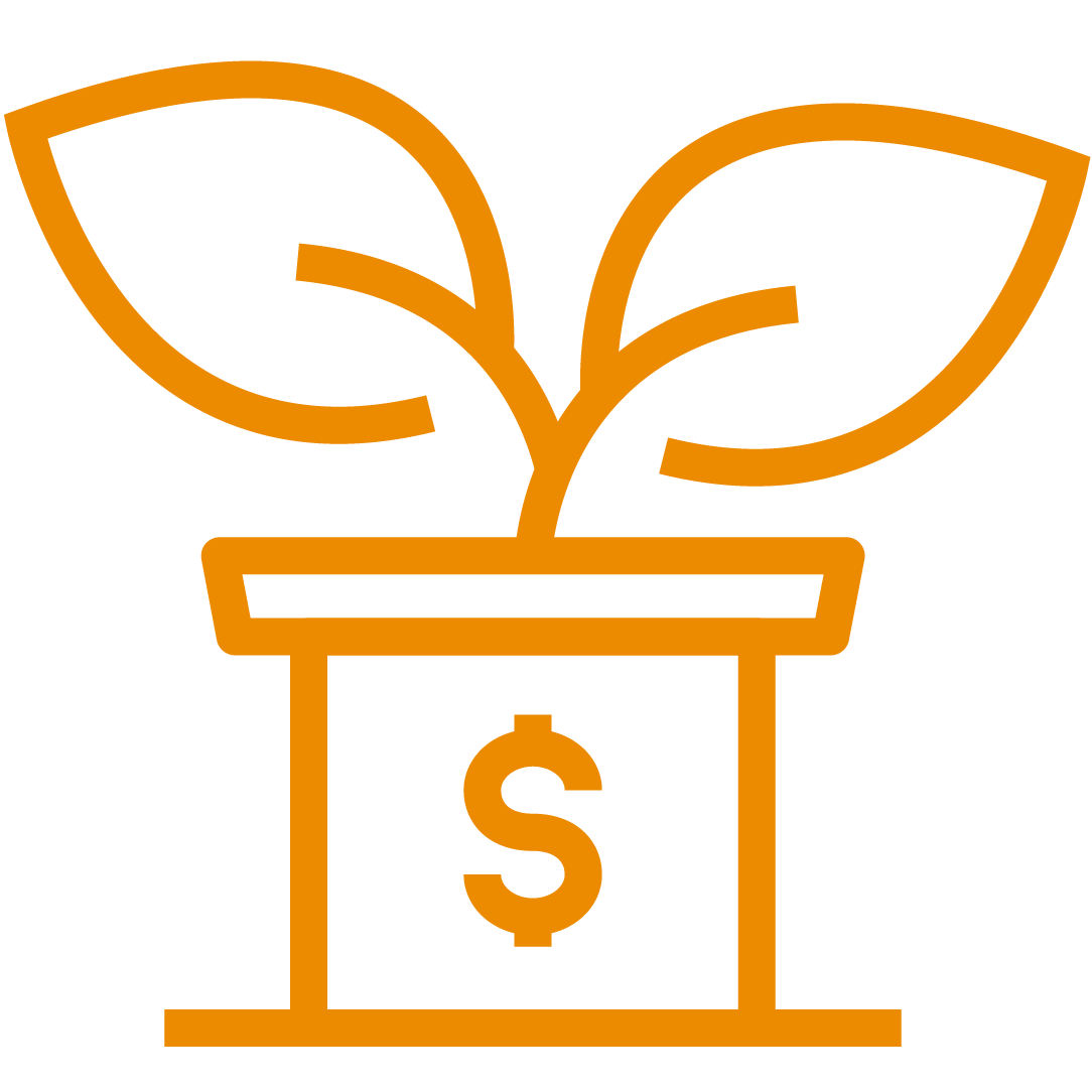 Money growing concept icon